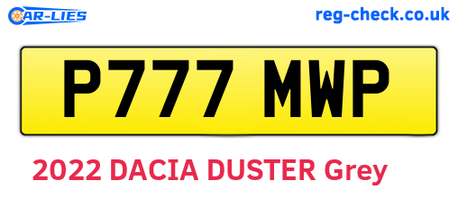 P777MWP are the vehicle registration plates.
