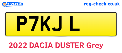 P7KJL are the vehicle registration plates.