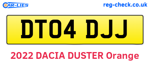 DT04DJJ are the vehicle registration plates.