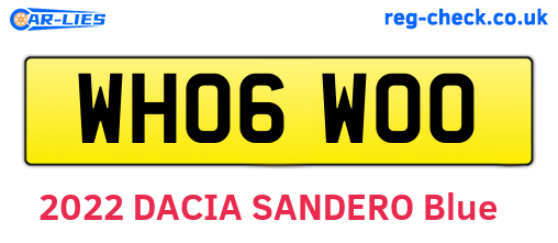 WH06WOO are the vehicle registration plates.