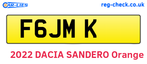 F6JMK are the vehicle registration plates.