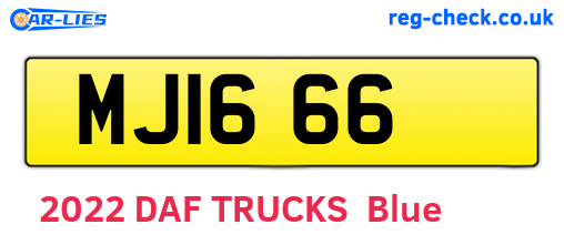 MJI666 are the vehicle registration plates.