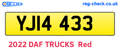 YJI4433 are the vehicle registration plates.