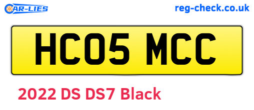 HC05MCC are the vehicle registration plates.
