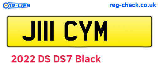 J111CYM are the vehicle registration plates.