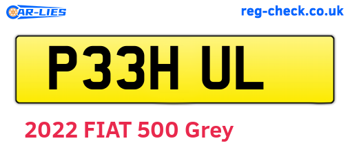 P33HUL are the vehicle registration plates.