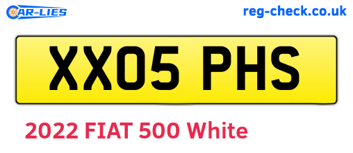 XX05PHS are the vehicle registration plates.