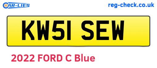 KW51SEW are the vehicle registration plates.