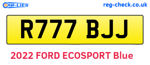 R777BJJ are the vehicle registration plates.