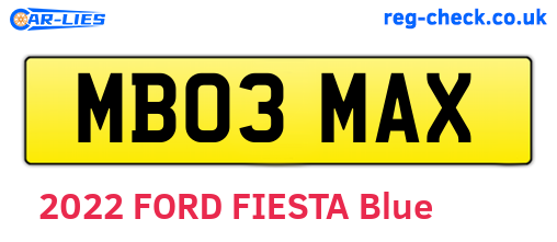 MB03MAX are the vehicle registration plates.