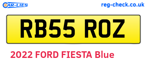 RB55ROZ are the vehicle registration plates.