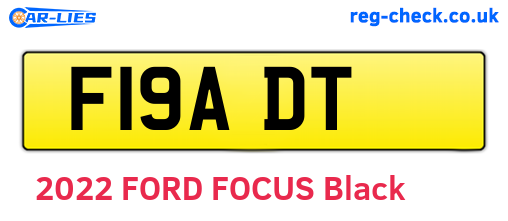 F19ADT are the vehicle registration plates.