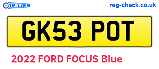 GK53POT are the vehicle registration plates.