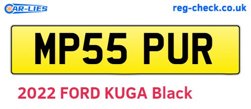 MP55PUR are the vehicle registration plates.