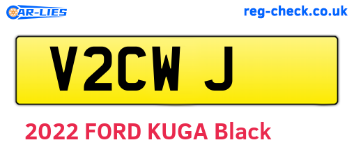 V2CWJ are the vehicle registration plates.
