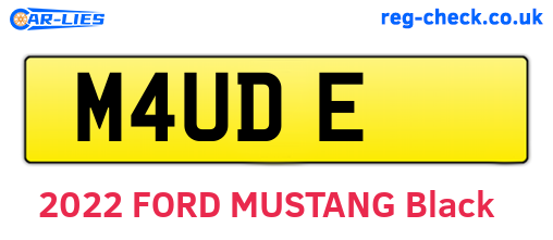 M4UDE are the vehicle registration plates.