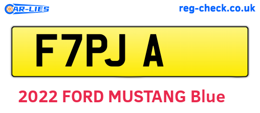 F7PJA are the vehicle registration plates.
