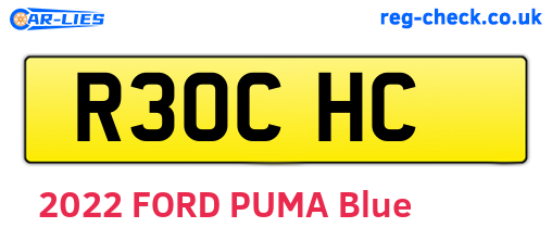 R30CHC are the vehicle registration plates.