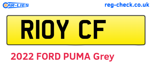 R10YCF are the vehicle registration plates.