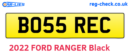 BO55REC are the vehicle registration plates.