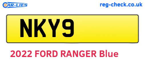 NKY9 are the vehicle registration plates.