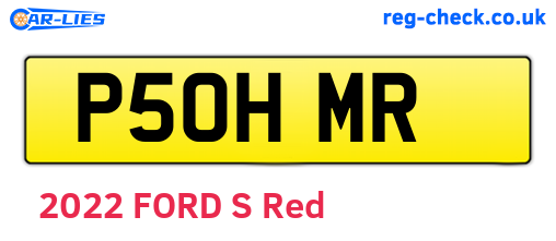 P50HMR are the vehicle registration plates.