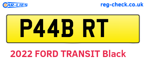 P44BRT are the vehicle registration plates.