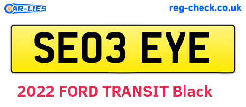 SE03EYE are the vehicle registration plates.
