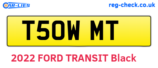 T50WMT are the vehicle registration plates.