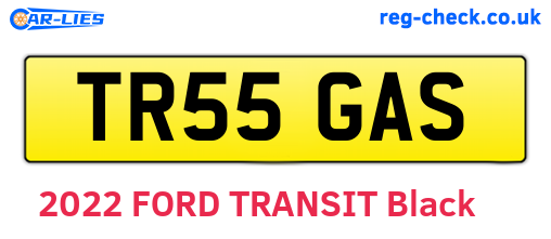 TR55GAS are the vehicle registration plates.