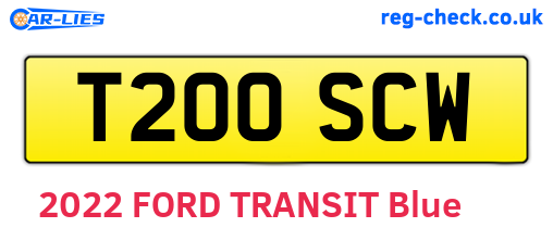 T200SCW are the vehicle registration plates.
