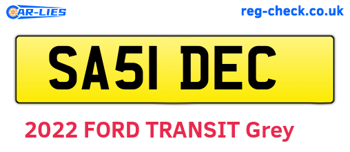 SA51DEC are the vehicle registration plates.