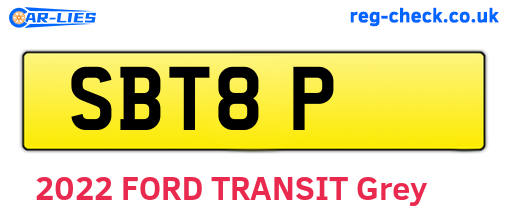 SBT8P are the vehicle registration plates.