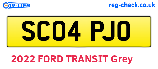 SC04PJO are the vehicle registration plates.