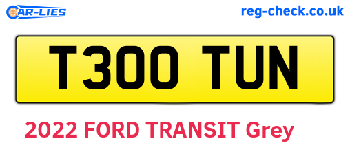 T300TUN are the vehicle registration plates.