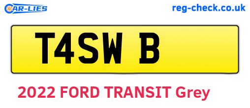 T4SWB are the vehicle registration plates.