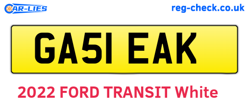 GA51EAK are the vehicle registration plates.