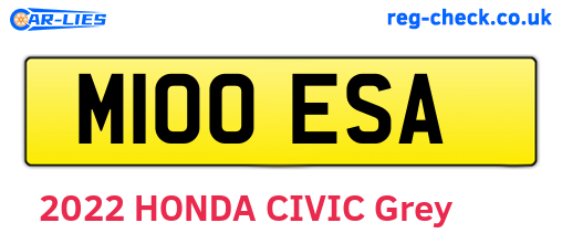M100ESA are the vehicle registration plates.