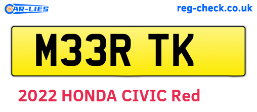 M33RTK are the vehicle registration plates.