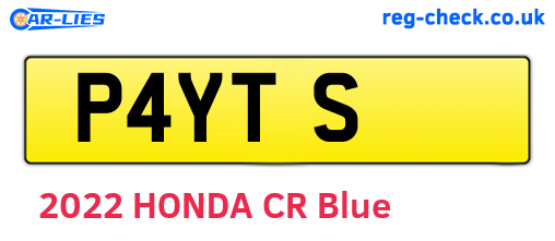 P4YTS are the vehicle registration plates.