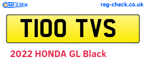 T100TVS are the vehicle registration plates.