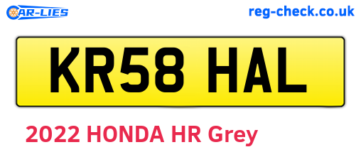 KR58HAL are the vehicle registration plates.