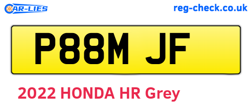 P88MJF are the vehicle registration plates.