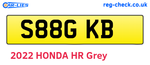 S88GKB are the vehicle registration plates.