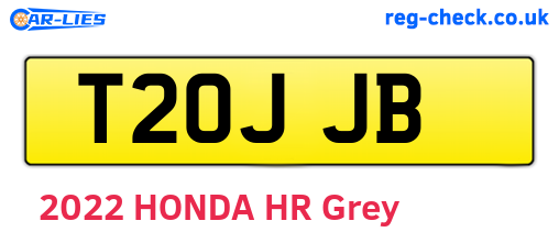 T20JJB are the vehicle registration plates.