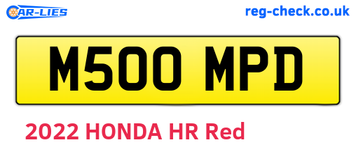 M500MPD are the vehicle registration plates.
