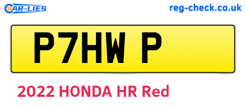 P7HWP are the vehicle registration plates.