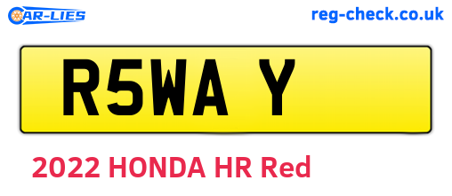 R5WAY are the vehicle registration plates.
