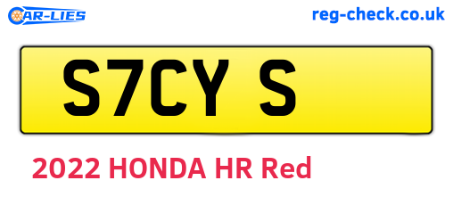 S7CYS are the vehicle registration plates.