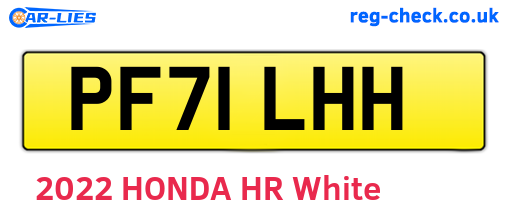 PF71LHH are the vehicle registration plates.